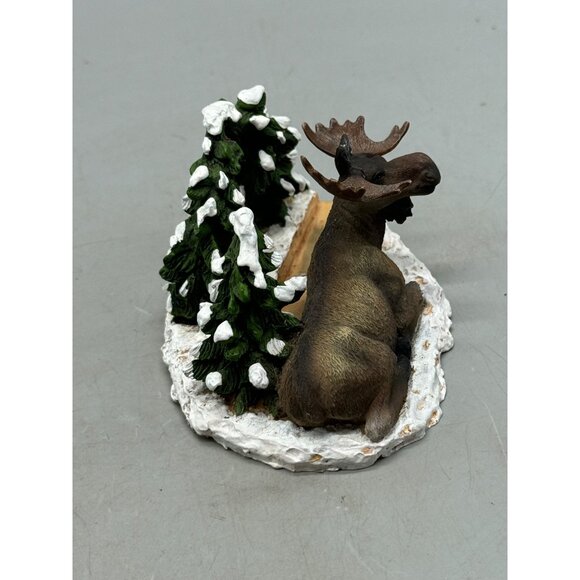 Wild Animals Moose Figurine With Snowy Trees Winter Scene Used READ - Picture 6 of 8